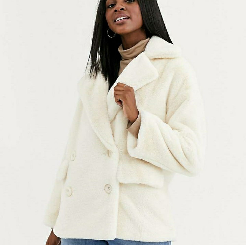FREE PEOPLE KATE FAUX FUR DOUBLE BREASTED …
